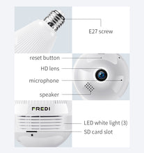 Load image into Gallery viewer, FREDI Fisheye Bulb Lamp Panoramic IP Camera