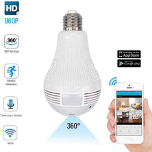 Load image into Gallery viewer, FREDI Fisheye Bulb Lamp Panoramic IP Camera