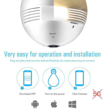 Load image into Gallery viewer, FREDI Fisheye Bulb Lamp Panoramic IP Camera