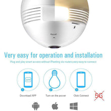 Load image into Gallery viewer, FREDI Fisheye Bulb Lamp Panoramic IP Camera
