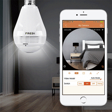 Load image into Gallery viewer, FREDI Fisheye Bulb Lamp Panoramic IP Camera